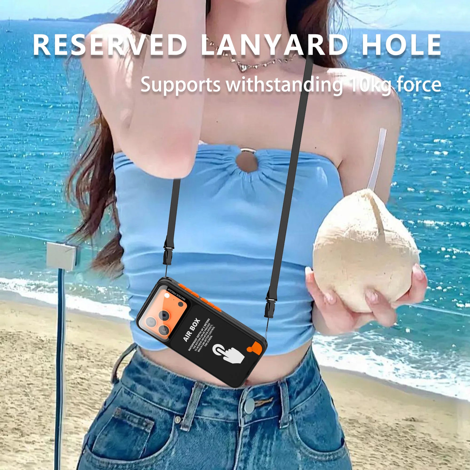 This brand-new touch-enabled IP68 waterproof phone case is suitable for iPhone 16 PRO MAX, 17, 15, 14, 13, 11PRO, and 12