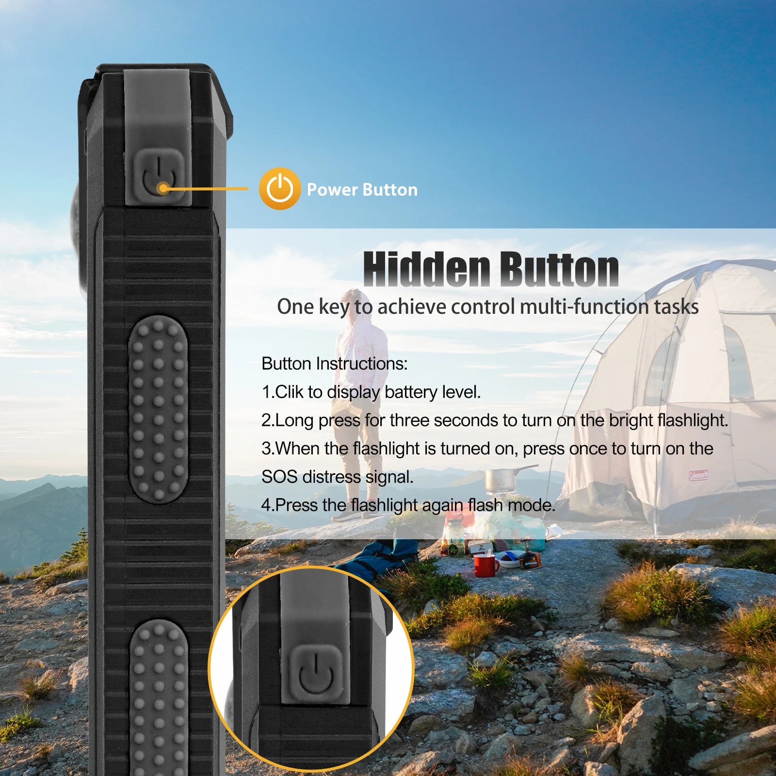 10000mAh Solar Power Bank Portable Waterproof Outdoor Dual 5V 1A USB Ports Fast Charging LED Flashlight for iPhone Tablets