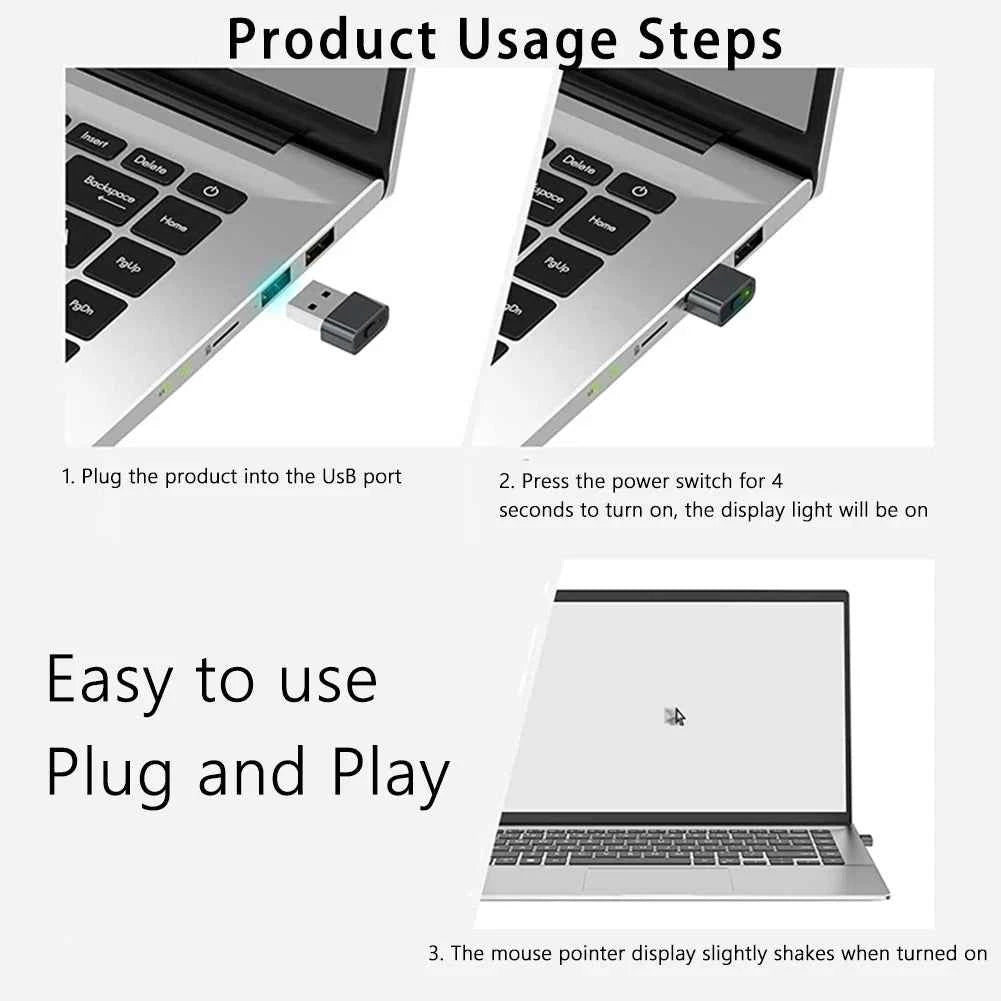 Mini Mouse Mover Jiggler ON/Off Button USB Automatic Mouse Jiggler Mover Undetectable Plug and Play Keeps Awake for Computer