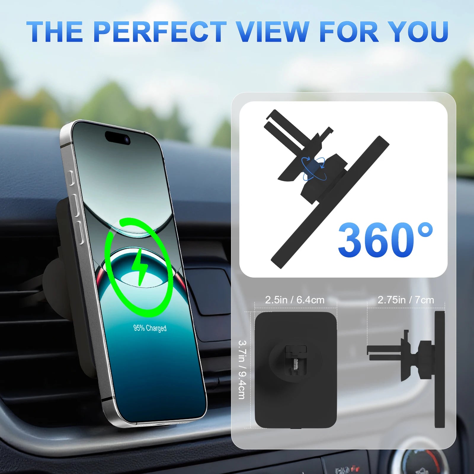 Magnet Wireless Car Charger 15W Phone Holder Car Air Vent Fast Charging Pad For Magsafe iPhone 17 16 15 14 13