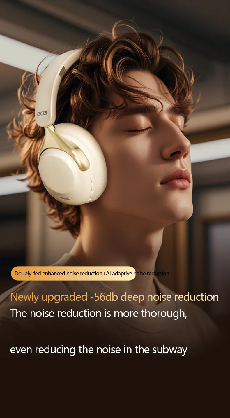 Acer ANC Wireless Bluetooth Headphones OHR524 360° Surround Sound Headsets Gamer Sports Earphones Noise Reduction with HD Mic