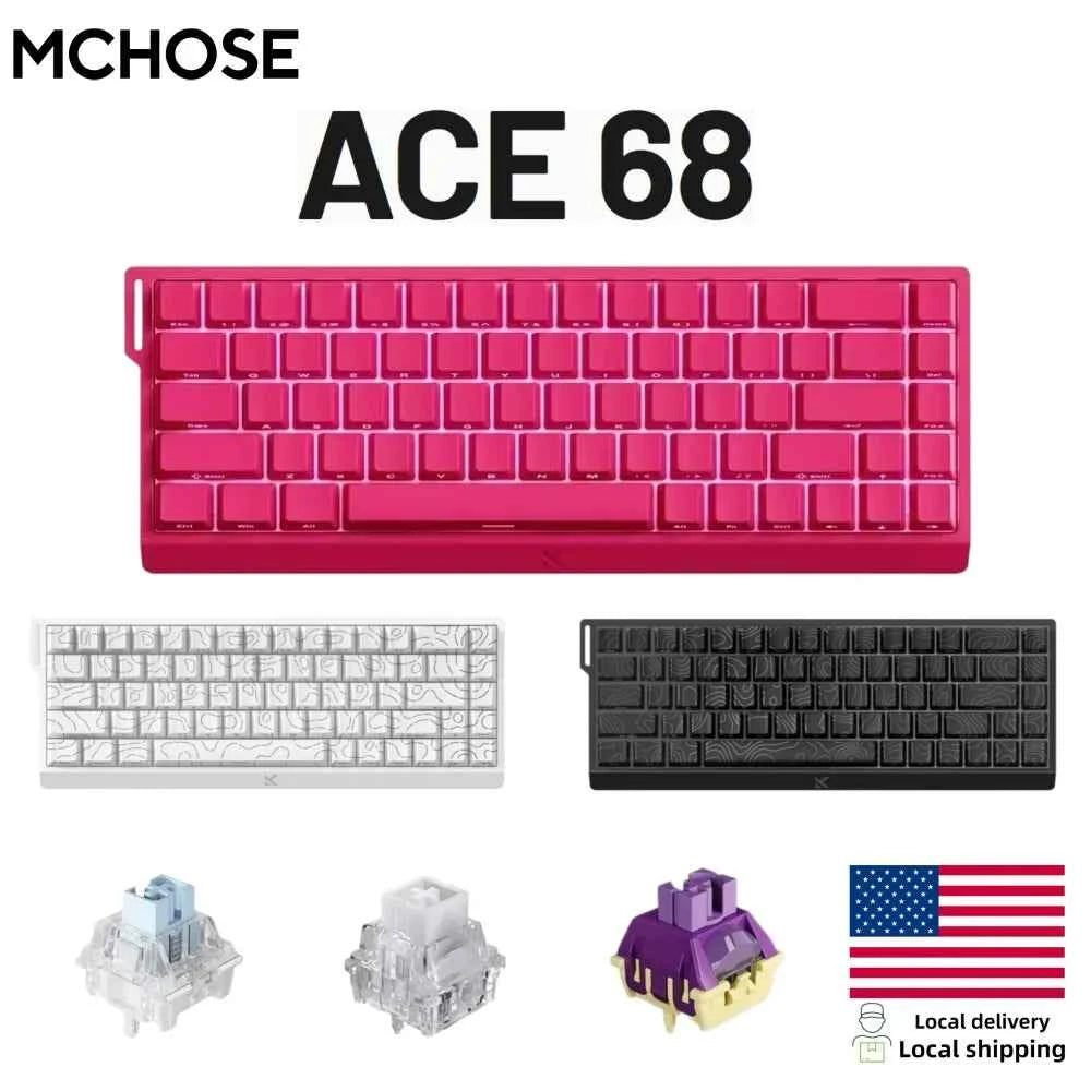 MCHOSE ACE 68 Wired Magnetic Switch Gaming Keyboard Hall Effect Rapid Trigger Programmable RGB 8K Hz DKS/MT/TGL/RS/SOCD Keyboard