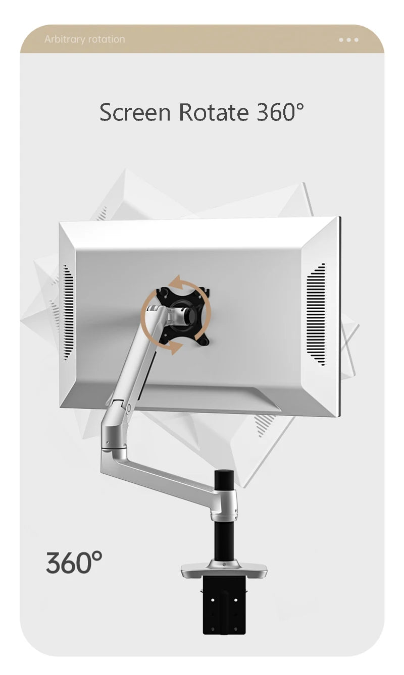 V62W  Wall Mount Aluminum Mechanical Spring Arm Monitor Holder Full Motion LCD LED Monitor Mount Arm Monitor Support