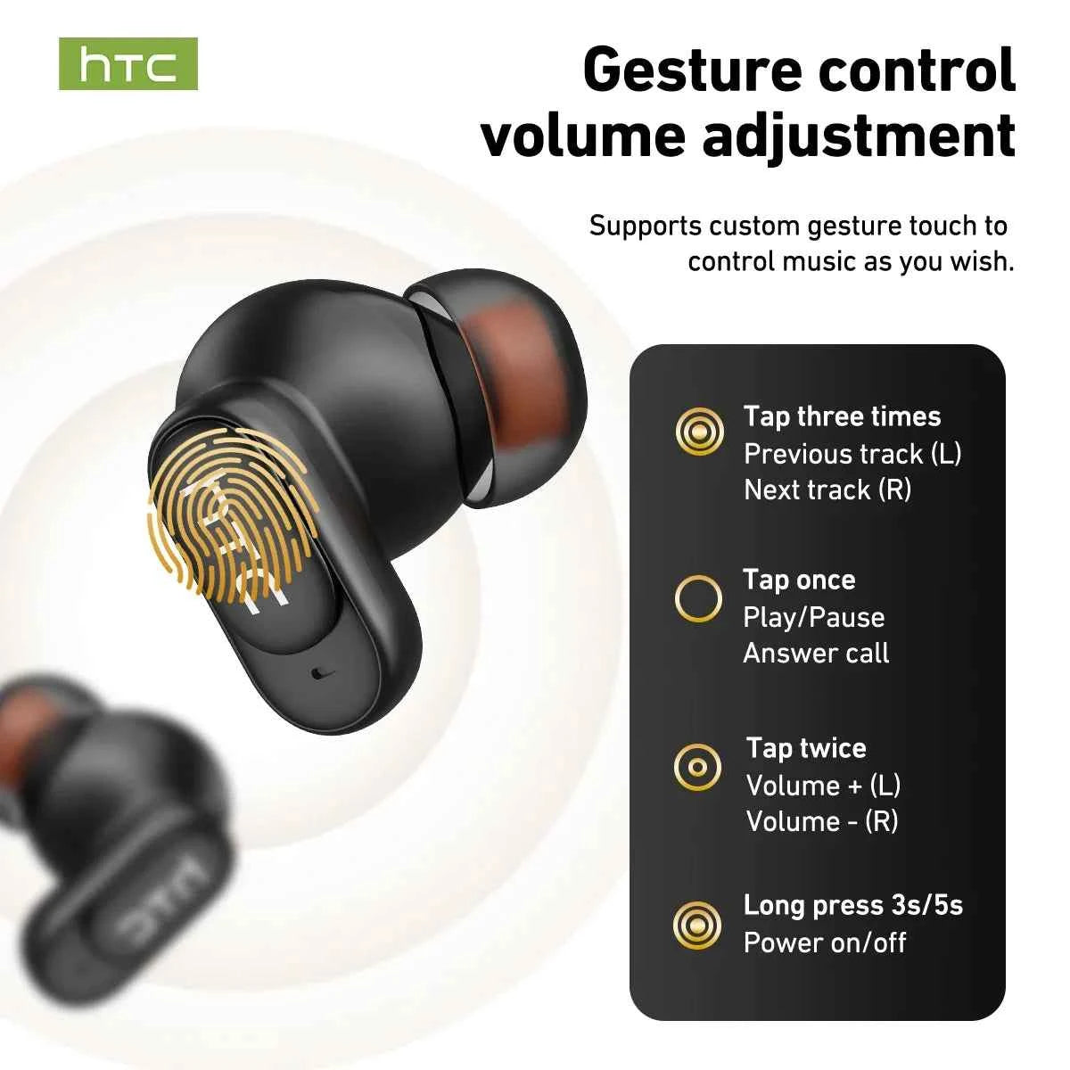 HTC NE79 TWS Wireless Bluetooth Earphones: AI Translator Earbuds Noise Cancellation Long Battery Life Premium Audio Headphones