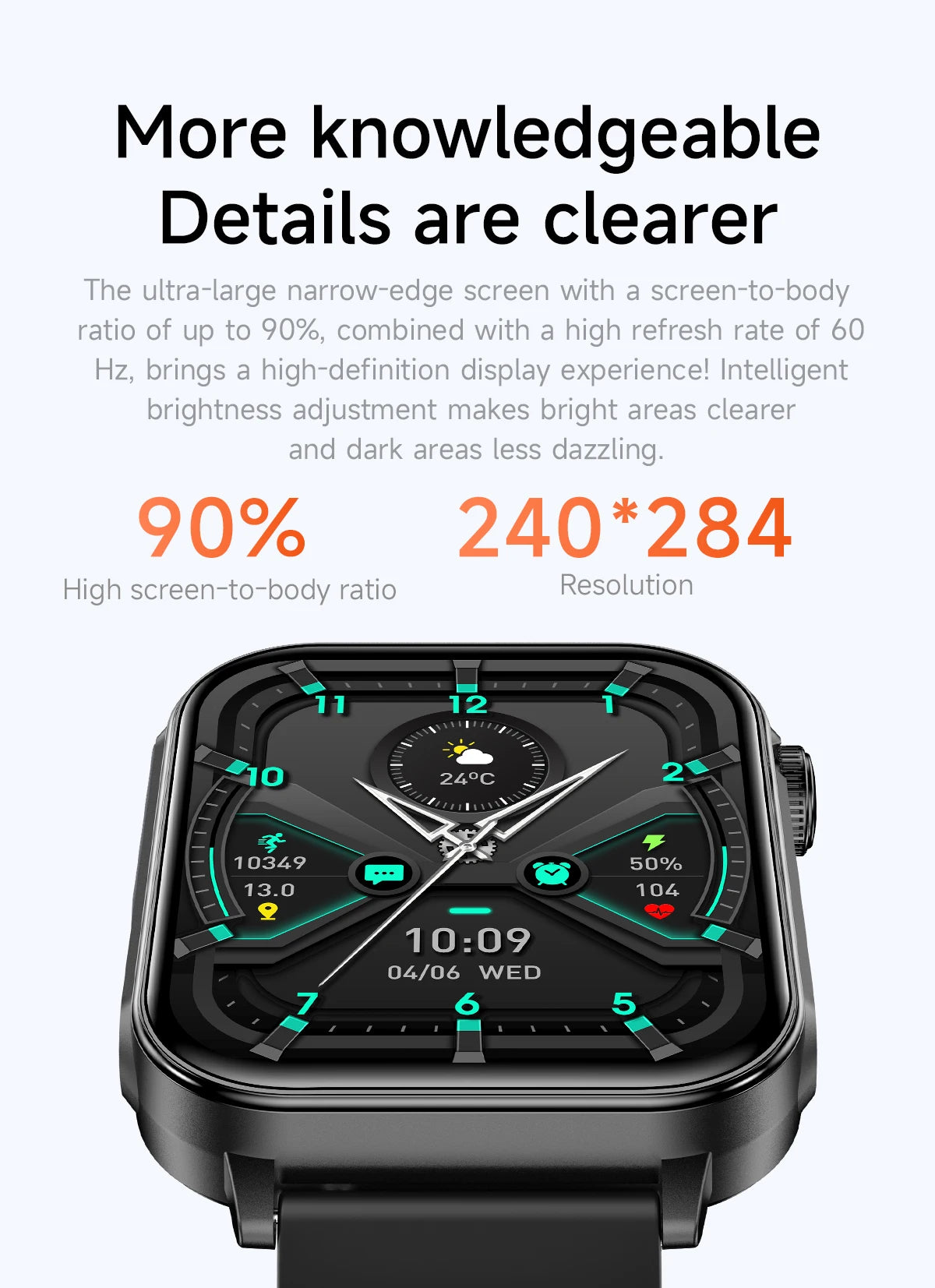 2025 New Smart Watch Men Women Type-C Charging Heart Rate LED Flashlight Bluetooth Call IP68 Waterproof SmartWatch for Android