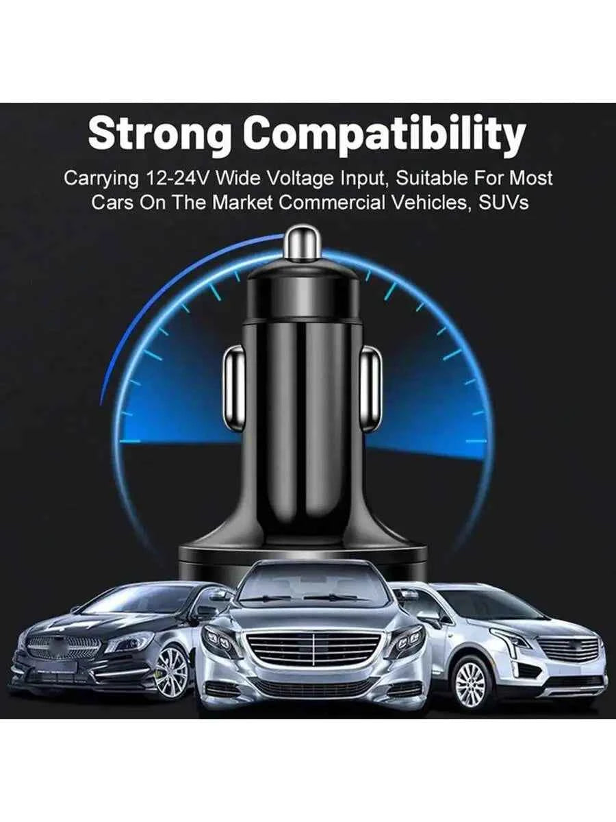 6-In-1 Car Charger With Intelligent Chip 2PD+3USB+QC3.0 Fast Charging For iPhone Android iPad Pro