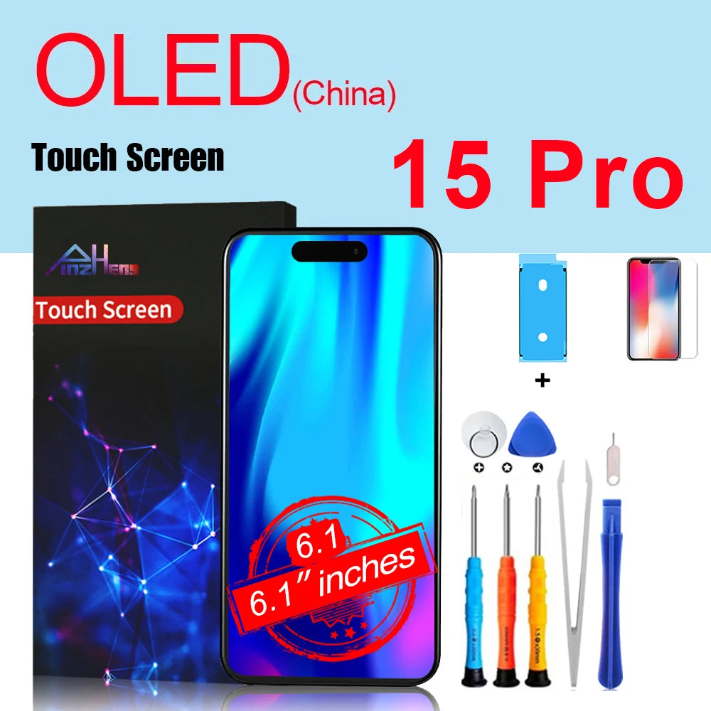 PINZHENG High Quality Screen INCELL LCD OLED For iPhone 14 Pro 15 Plus 13 Pro Max Display For iPhone Replacement With Tools
