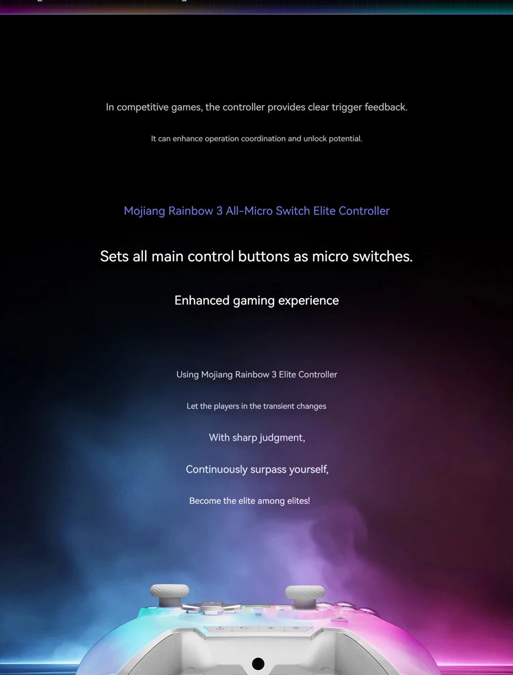 BIGBIG WON Rainbow3 Wireless Game Controllers NearLink 2.4G Hall Joystick Micro Motion Button RGB Gamepad for PC/Switch/Switch2