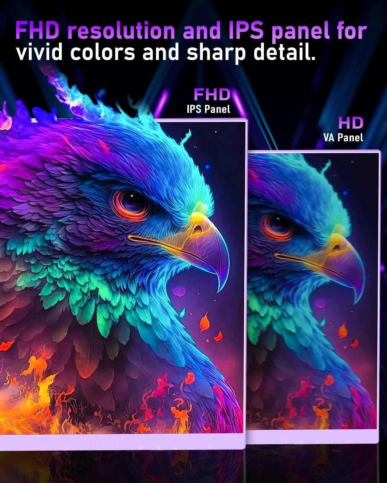 FYHXele 27 inch 180Hz IPS Gaming Monitor 1Ms Fast Response Speed 1920 * 1080 HDMI DP Ultrawide PC Support Vesa Wall Mount