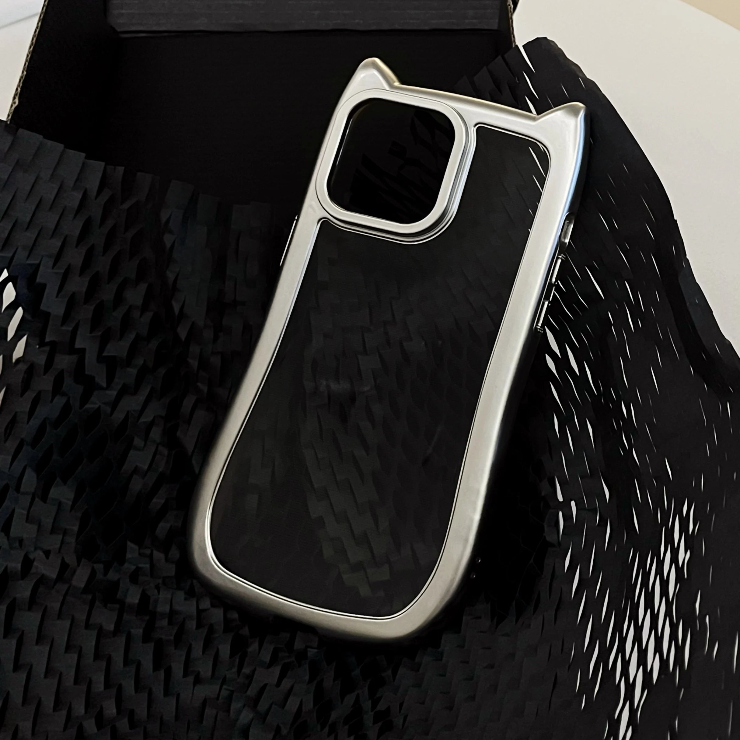 Luxury Plating Soft Silicone Cute Cat Ears Armor Bumper Case For iPhone 17 Air 16 15 14 13 12 11 Pro Max Plus Shockproof Cover