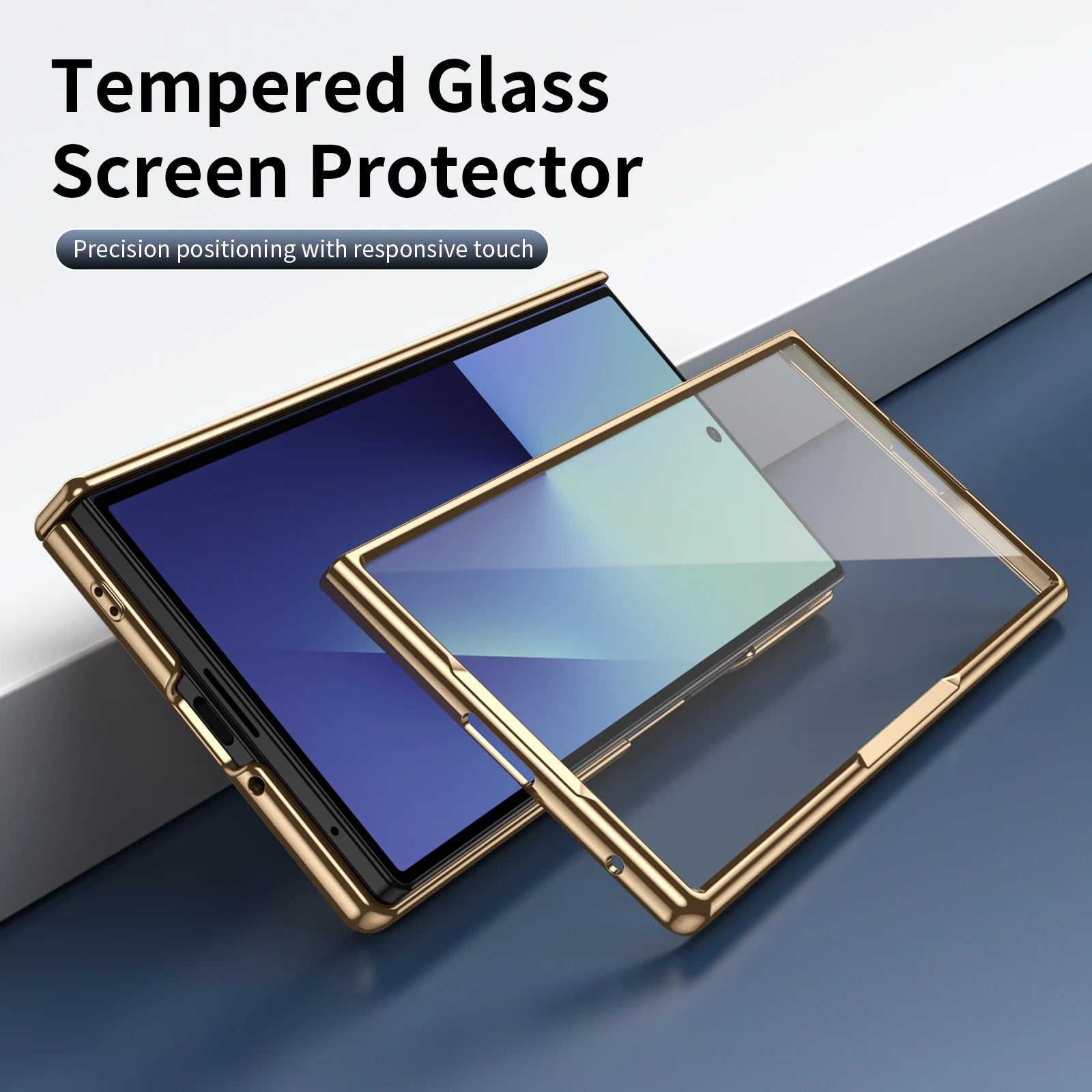 Case for Galaxy Z Fold 7/6/5/4 Phone Case With Screen Glass Film, Hinge Protector, Simple Solid Color Atmosphere Good Hand Feel