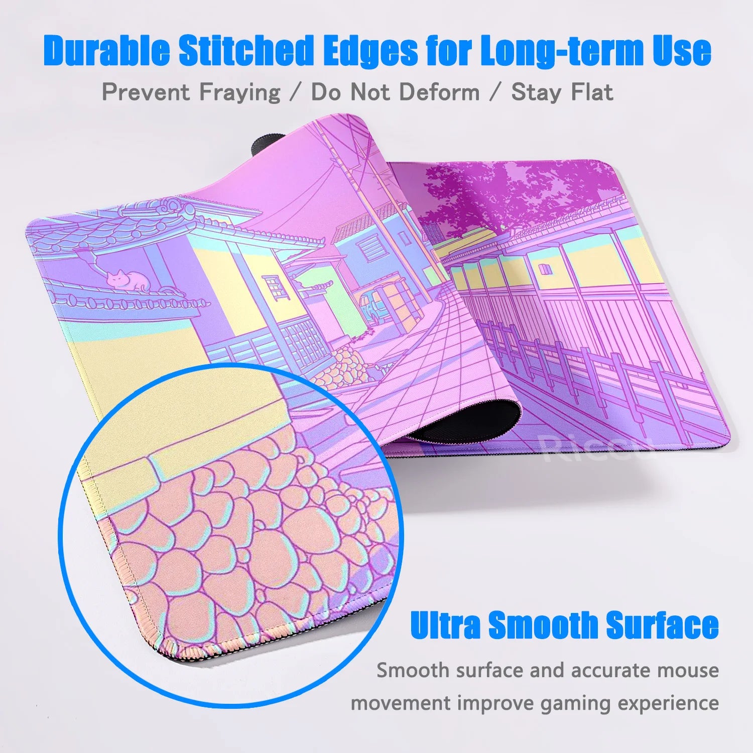 Pink Moon big Mousepad Anime Mouse Pads Gaming Mouse Pad Cartoon Non-Slip Deskmat Keyboard Mat Desk Protector Pc Accessories