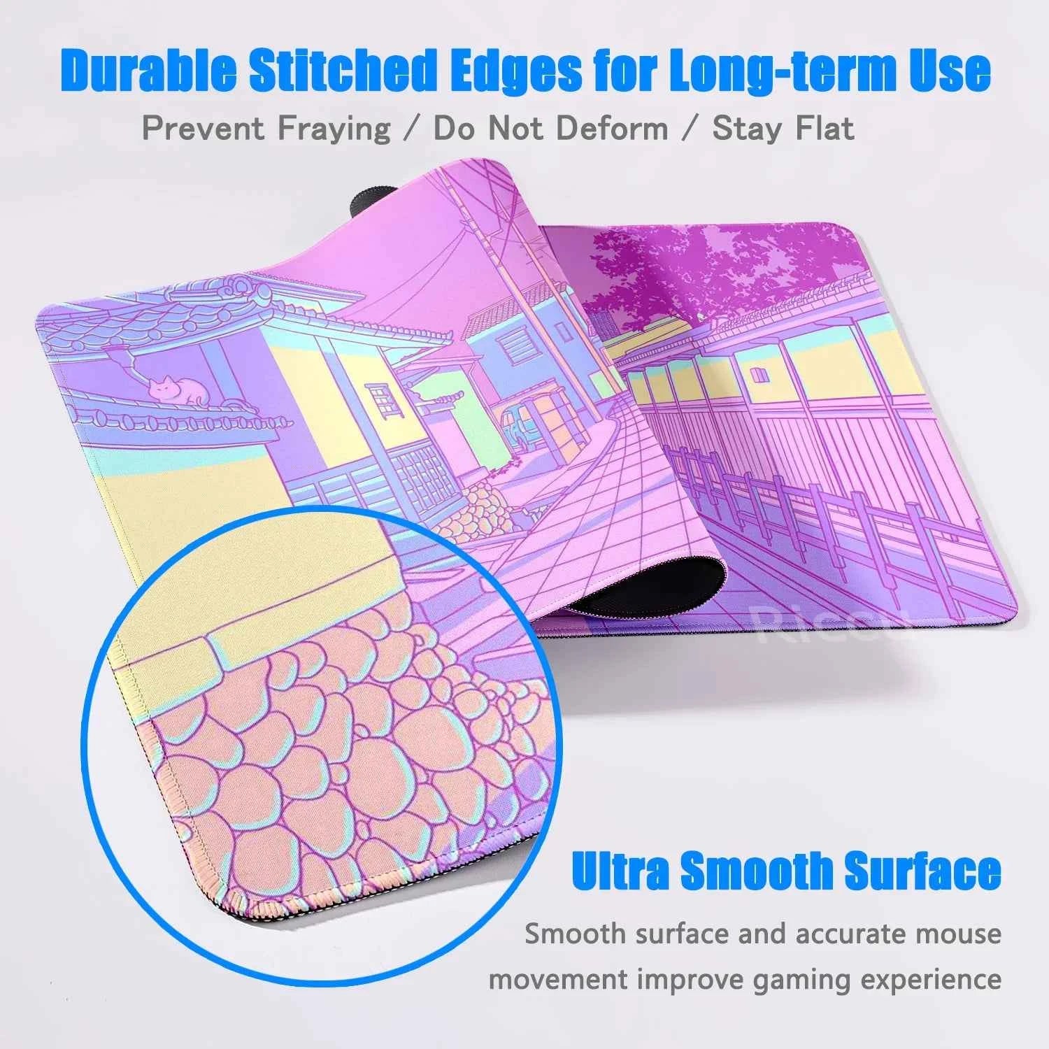 Pink Moon big Mousepad Anime Mouse Pads Gaming Mouse Pad Cartoon Non-Slip Deskmat Keyboard Mat Desk Protector Pc Accessories