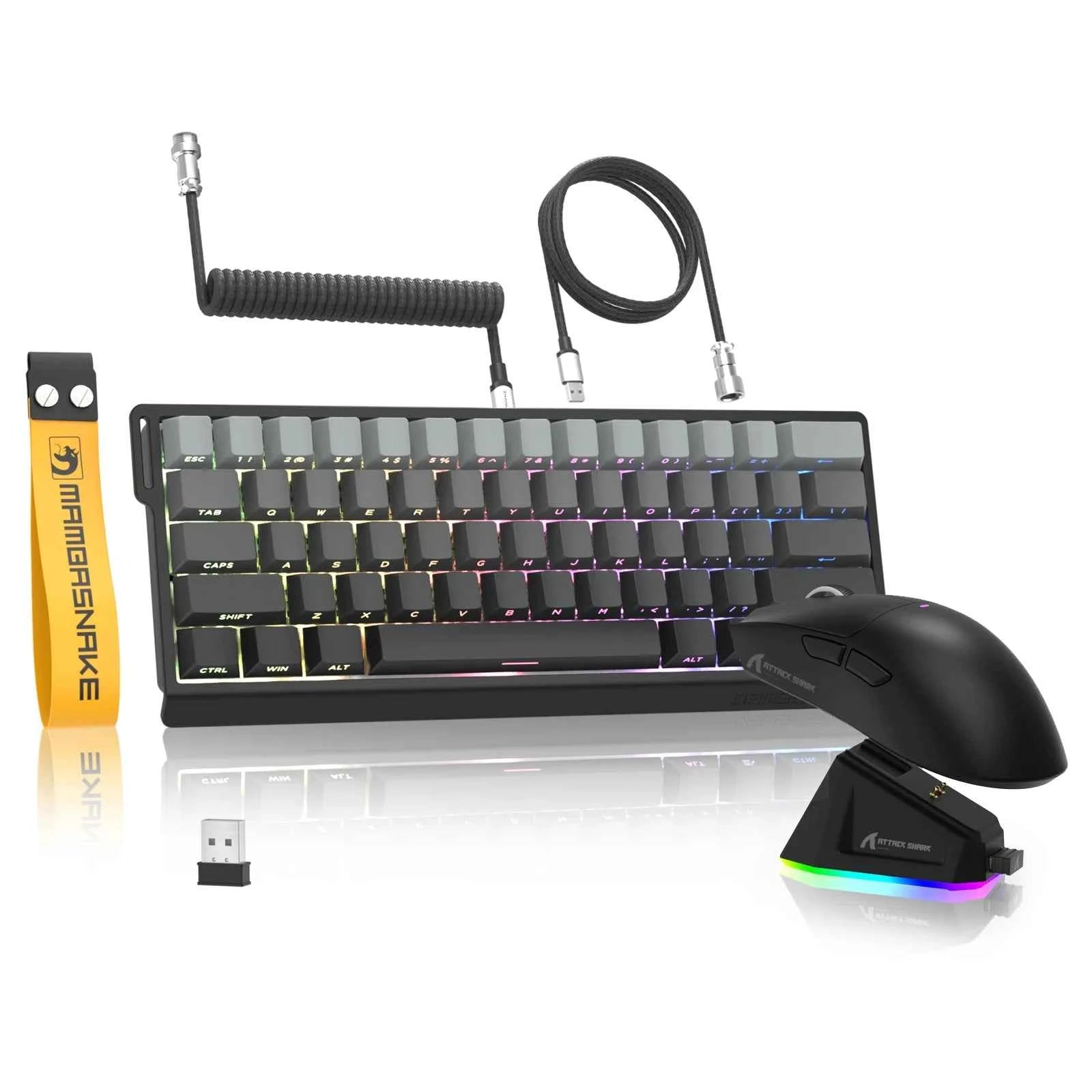 X11&X60HE Mechanical Wireless Gaming Combo,Rapid Trigger 8K Keyboard,59g Ultra-Light Mouse with Charging Dock, 22KDPI,PAW3311