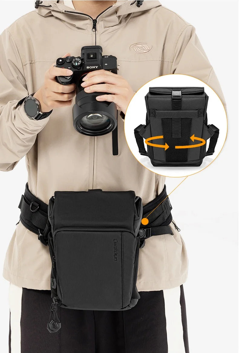 Waterproof Camera Chest Pack Sling Bag – DSLR/SLR/Mirrorless Camera Waist & Shoulder Bag for Photography Travel & Outdoor Use