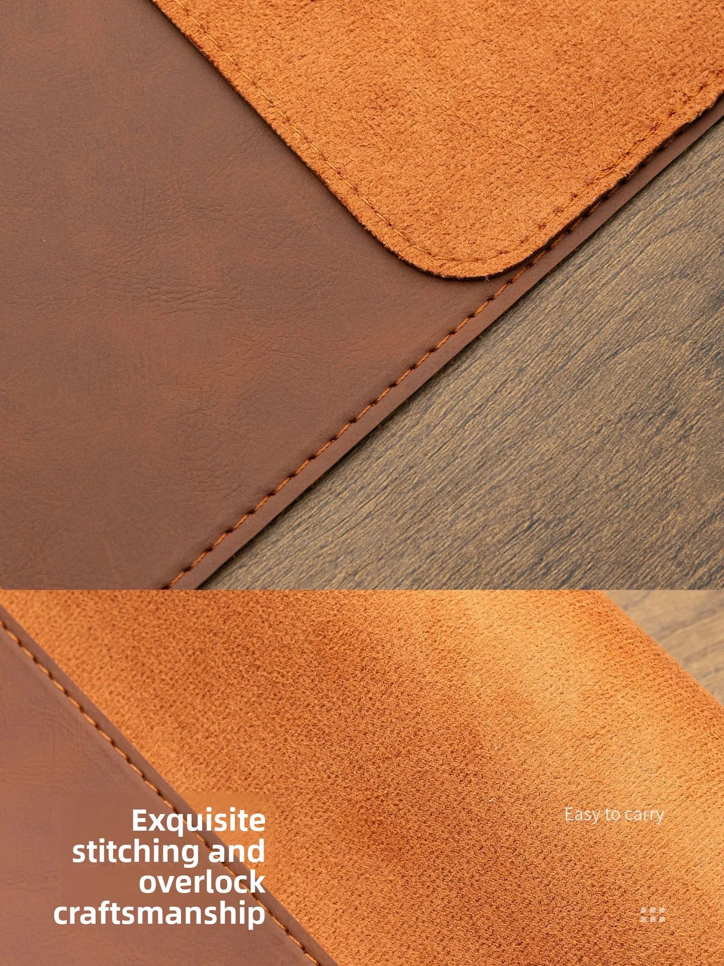 Crazy Horse Texture Pu Mousepad Portable Mouse Pad Large Gaming Waterproof Non-slip Suede Desk Mat Computer Keyboard Desk Pad