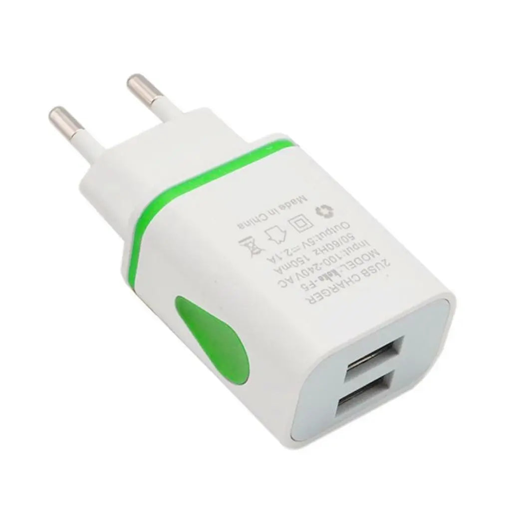 USB Wall Charger for Samsung Xiaomi Dual Port 2A Output Travel Plug Power Adapter Compatible for Phone EU/US Plug