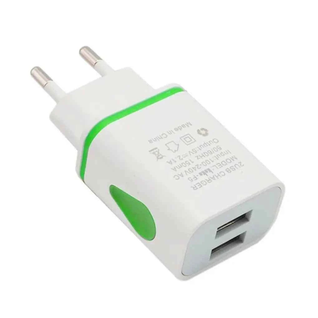USB Wall Charger for Samsung Xiaomi Dual Port 2A Output Travel Plug Power Adapter Compatible for Phone EU/US Plug