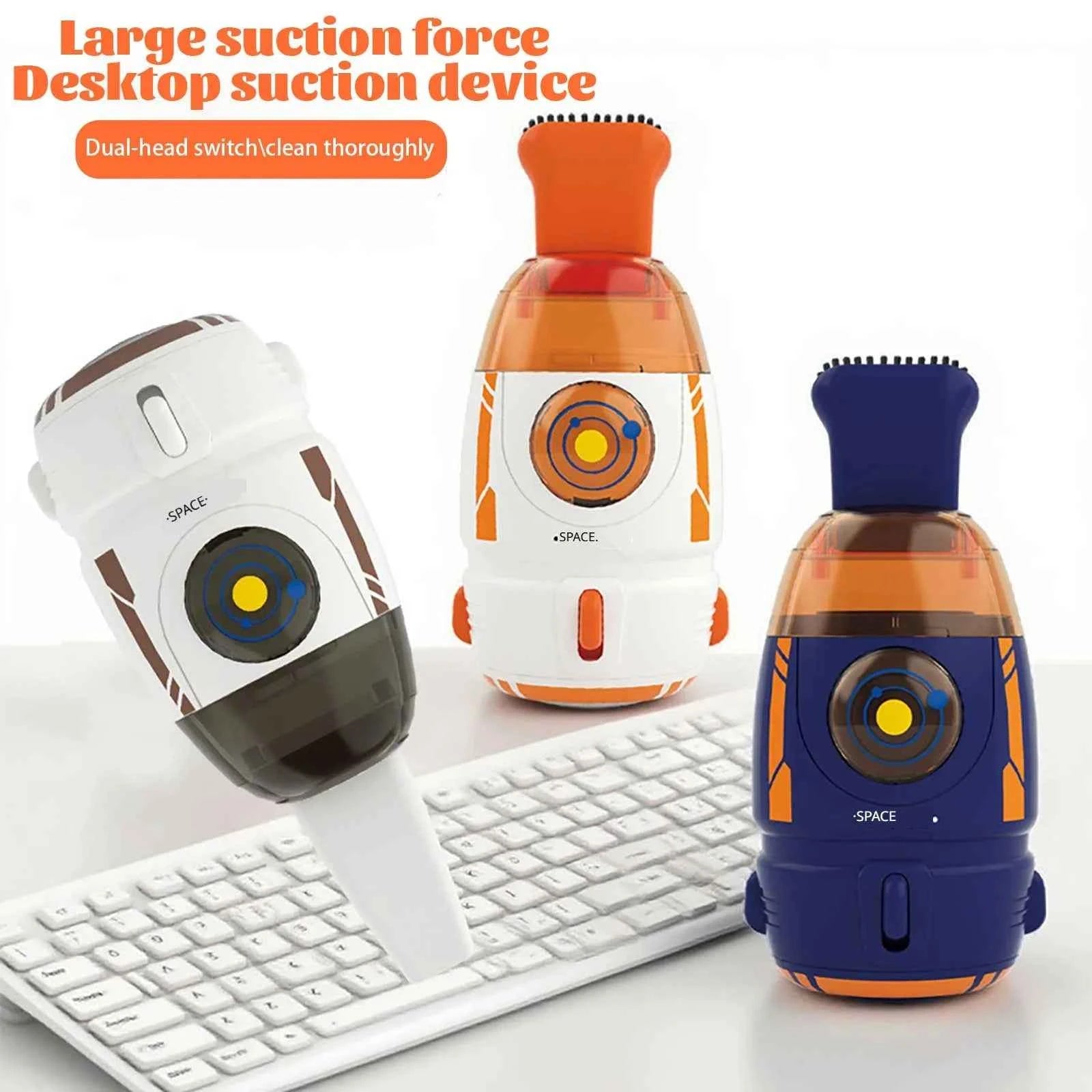 Desktop Vacuum Cleaner Little Rocket Shaped Electric Handheld Desktop USB Charging Cleaner Eraser Scrap Mini Keyboard Cleaner