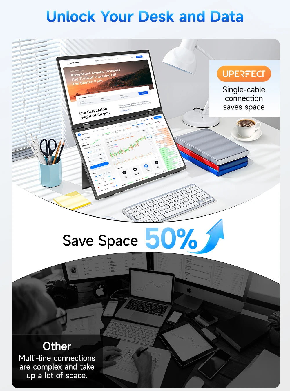 Triple Laptop Screen Extender 15.6
