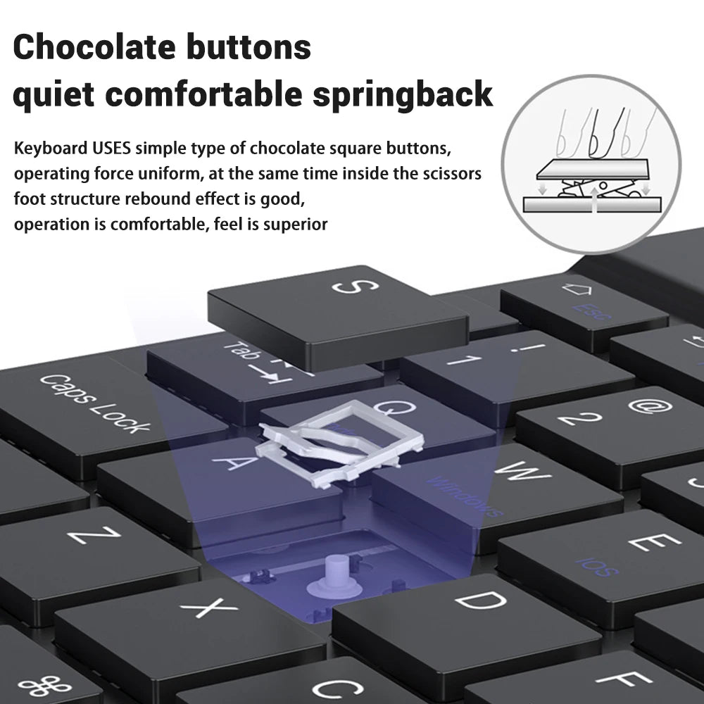 EMTRA Bluetooth Wireless Keyboard Mouse For Samsung Xiaomi Huawei Tablet For iPad Air Mini 5 Pro Spanish Korean Russian Keyboard