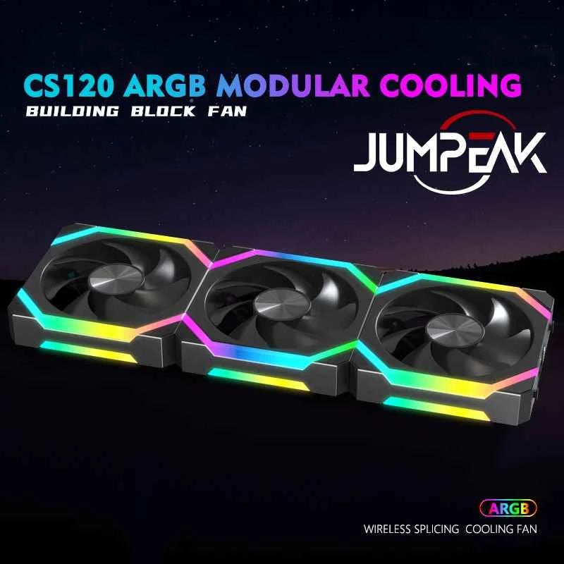 JUMPEAK CS120 ARGB Cooling Fan, 360mm/240mm, Modular Stackable Splicing PWM Silent RGB Fans For Gaming PC Case