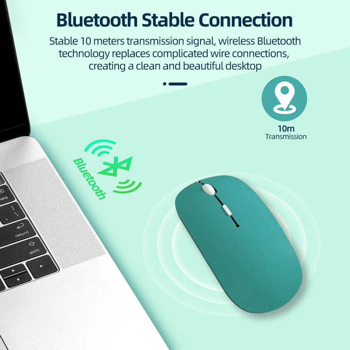 Bluetooth Keyboard and Mouse Combo Slim  Wireless for iPad Mac Android Phone Tablet Laptop Rechargeable Keyboard Battery Mouse