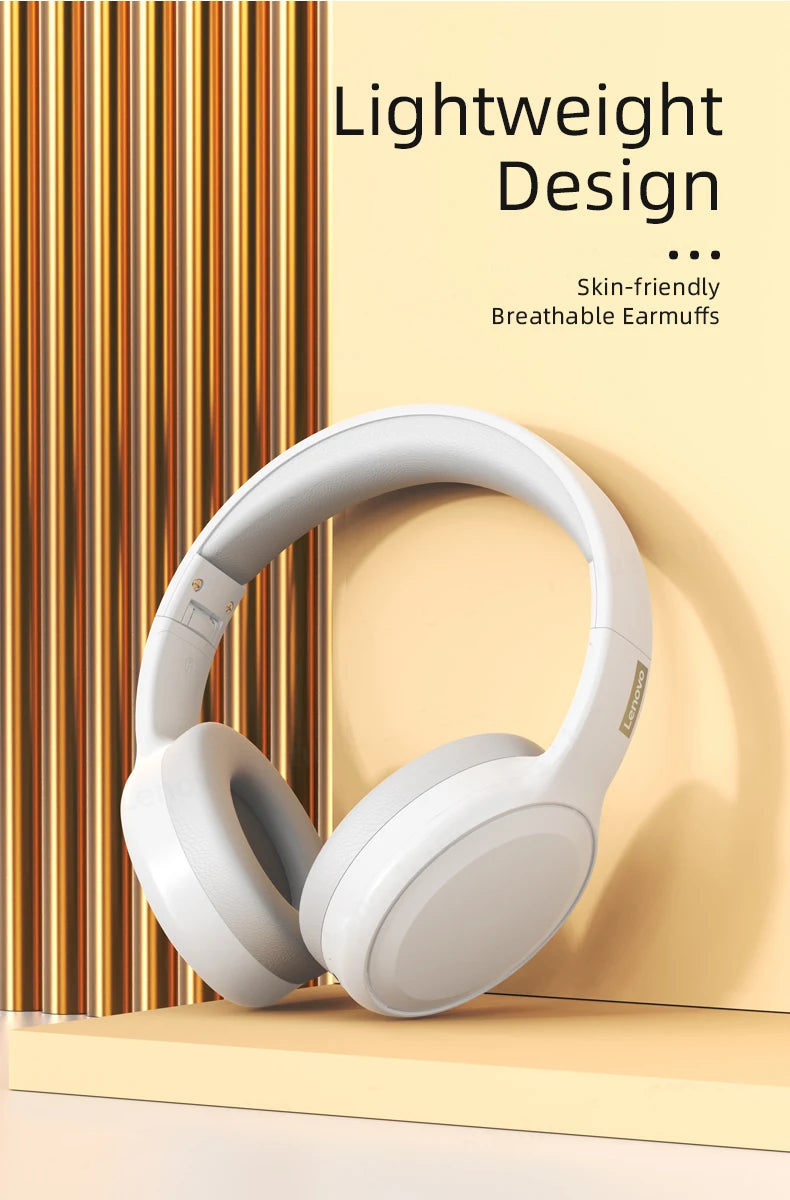Lenovo TH30 Wireless Bluetooth Headphones with Headwear Earmuffs, Sports Earphones, Esports Games with Microphone