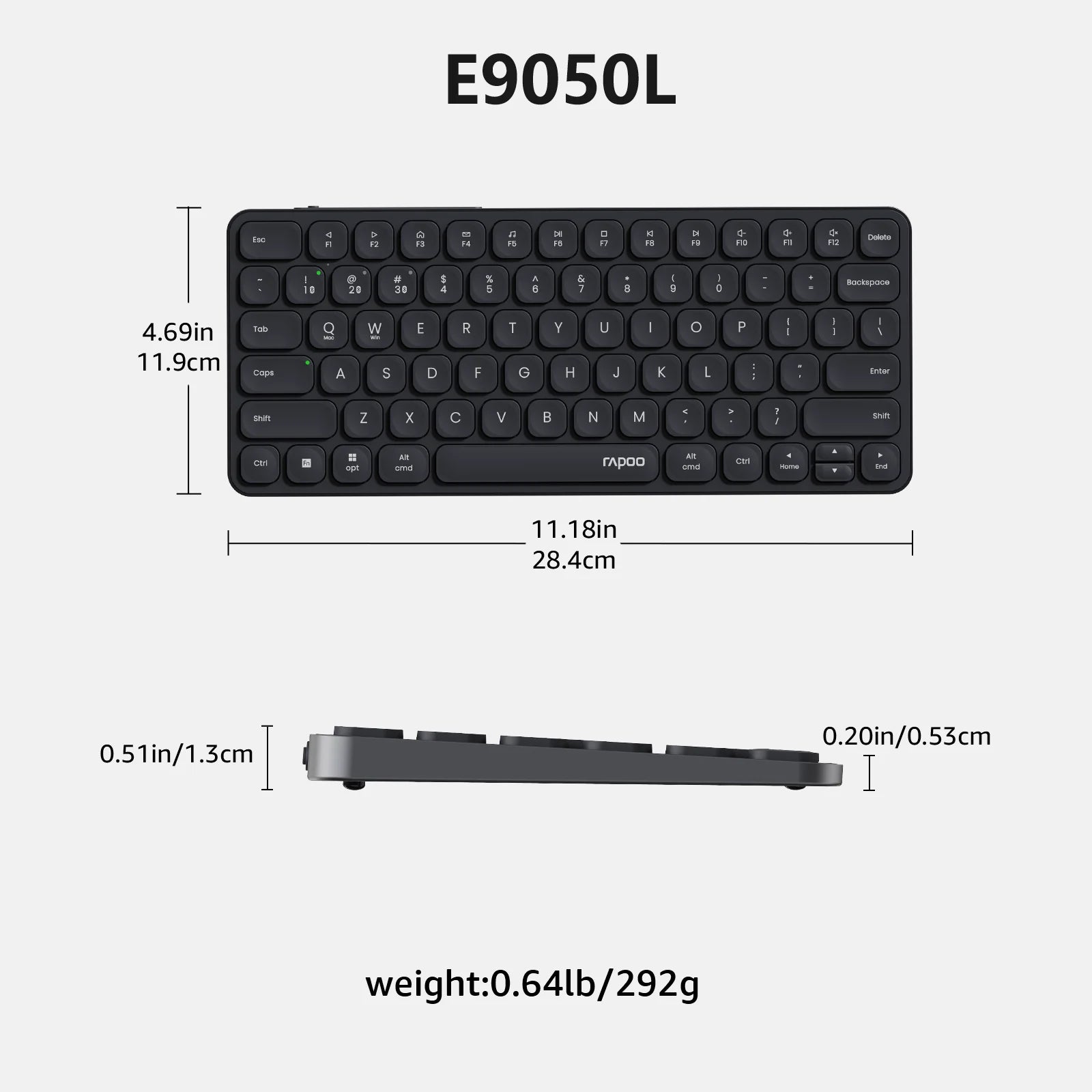 Rapoo 9010M/E9050L/E9350L Multi-Device Wireless Bluetooth Keyboard 2.4G/Bluetooth 5.0/4.0 Support 4 Devices
