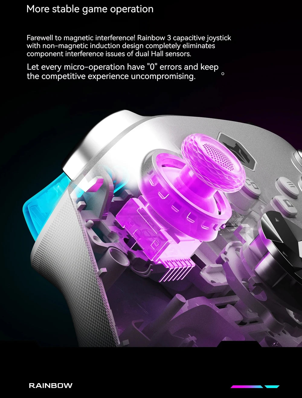 BIGBIG WON Rainbow3 Wireless Game Controllers NearLink 2.4G Hall Joystick Micro Motion Button RGB Gamepad for PC/Switch/Switch2