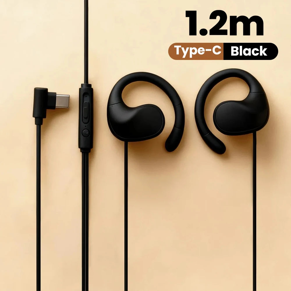 Type C Wired Over-Ear Headphones With Microphone for Music 3.5mm Digital Audio Headphones Not In-ear Type