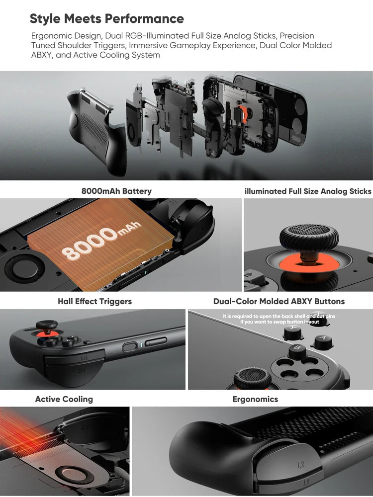 AYN Odin 3 Android Handheld 6'' 1080p AMOLED Screen Gaming Console Handheld