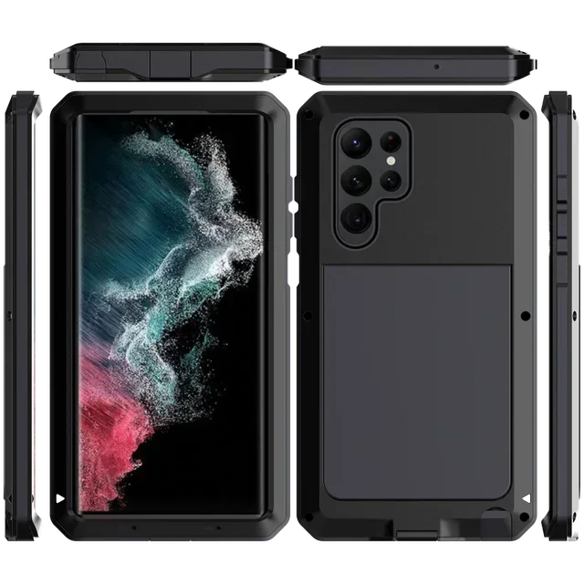 Case For Samsung S26 S25 S24 S23 Ultra Plus Case Heavy Duty Protection Doom Armor Metal Aluminum Phone Luxury Cover