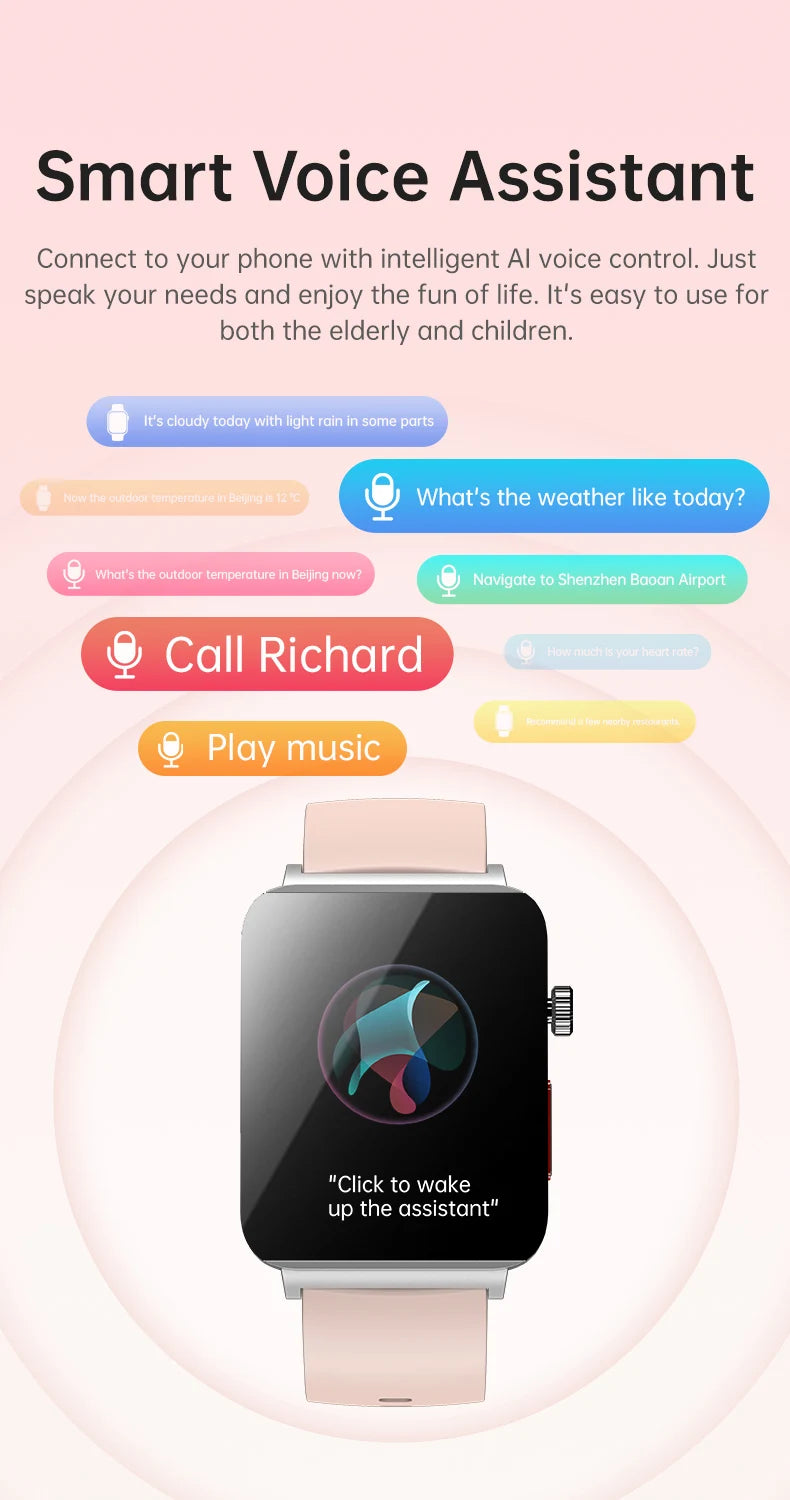 KS03 PRO Health Smart Watch For Men Women Bluetooth Calling Fitness Tracker Smartwatch E/C/G Test Outdoor 1.96