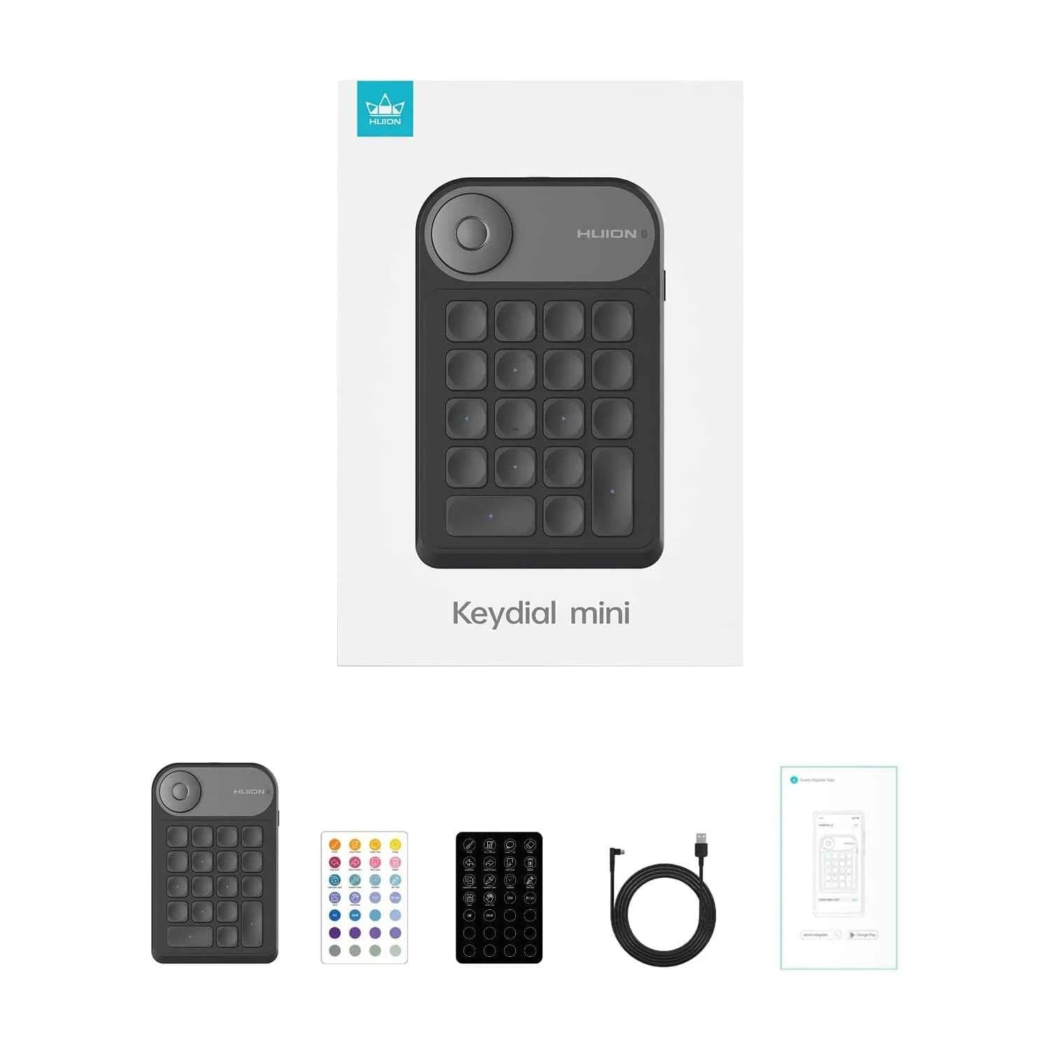 HUION Keydial Mini Wireless Keyboard, Bluetooth Connectivity Keyboard with Dial