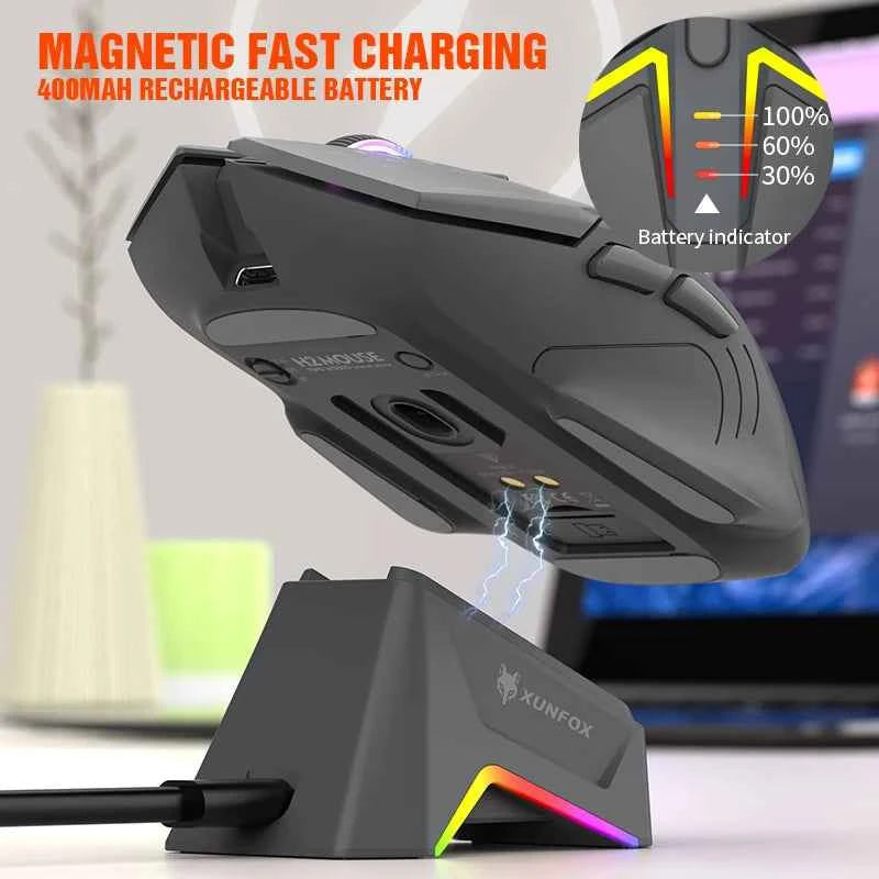 H2 Mouse, lightweight S205, three-mode wireless Bluetooth mouse for gaming, charging, RGB lighting, suitable for