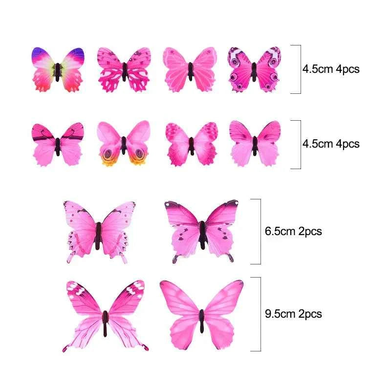 12pcs Luminous 3D Butterfly Wall Sticker for Kids Bedroom Home Living Room Fridge Wall Decal Glow in Dark Wallpaper Decoration