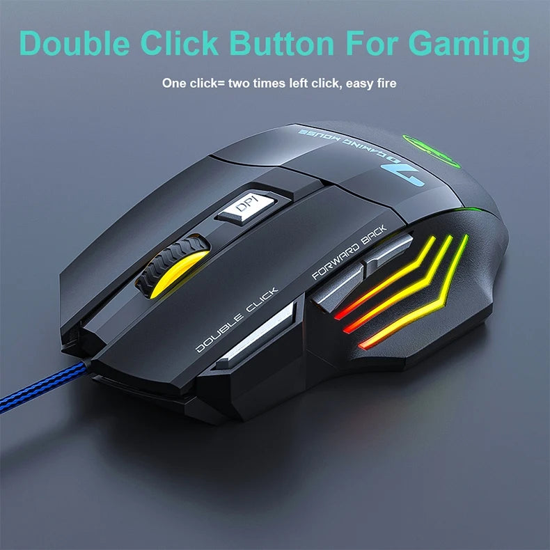 RGB Backlit Wired Ergonomics Design Keyboard Set,Waterproof Luminous Gaming Keyboard And Mouse Combo,PC Accessories For Gaming