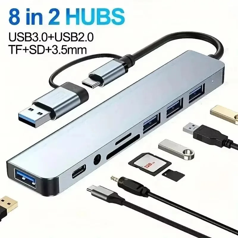 11 in 1 Usb Hub USB C To HDMI-compatible Splitter HUB Type-c To HDMI-compatible USB3.0 Docking Station for Macbook Air Converter