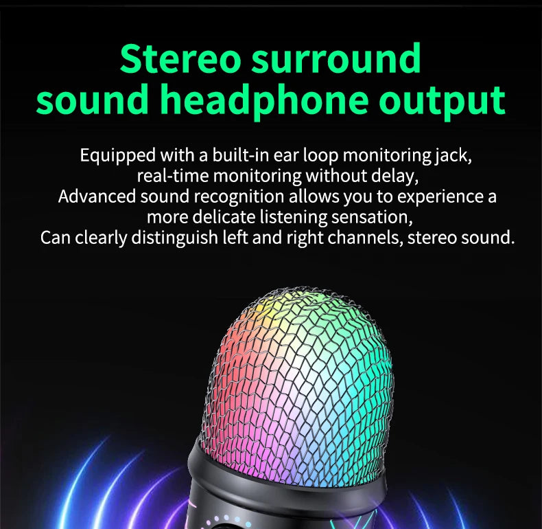 USB Microphone Play Gaming Mic for PC Mac PS4/5 Podcast Microphone with RGB Mute Monitor Noise Reduction for Recording Streaming