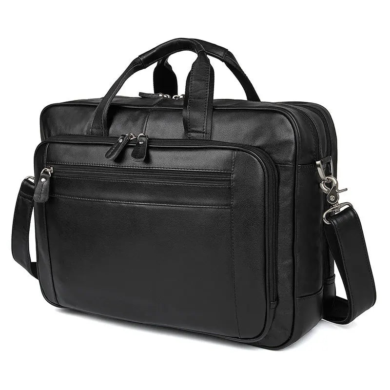 High Quality Genuine Leather Men Briefcase Business bag Crazy Horse Leather Large 17