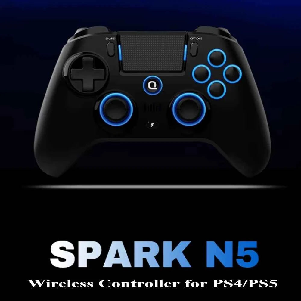 Original QRD Spark N5 Wireless Controller For PS4/PS3/IOS/Android/PC Hall Joystick Vibration Effect For PS5 Via Converter