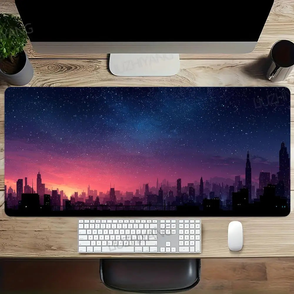 Starry City Mouse Pad Large Computer Office Game Table Mats XXL Rubber Anti-slip Gaming Keyboard Mousepads Long Desk Pads 50X100