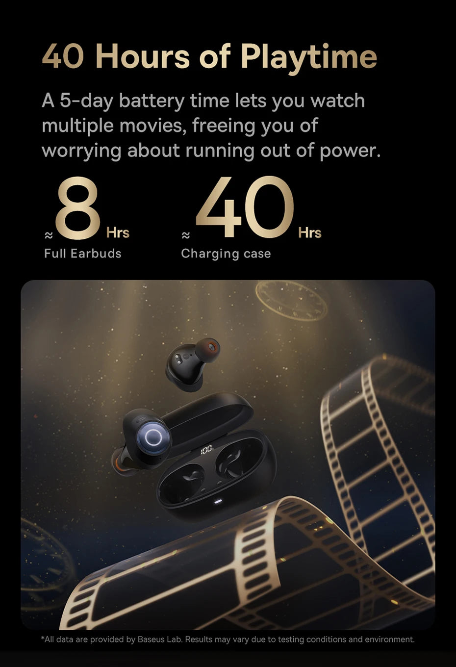 Baseus Bowie MA10 Pro ANC Wireless Earphones 48dB Hybrid ANC Bluetooth 5.3 Earbuds IPX6 Waterproof 4-Mics ENC Sports Headphones