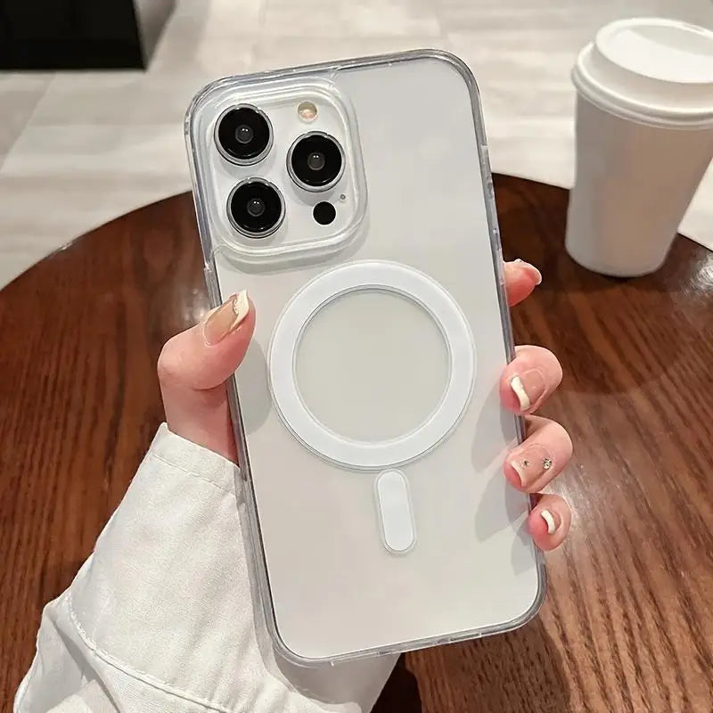 Transparent Magnetic Phone Case Supports Wireless Charging Classic and Stylish - for iPhone 17/16/15/14/13/12/11 Pro Max