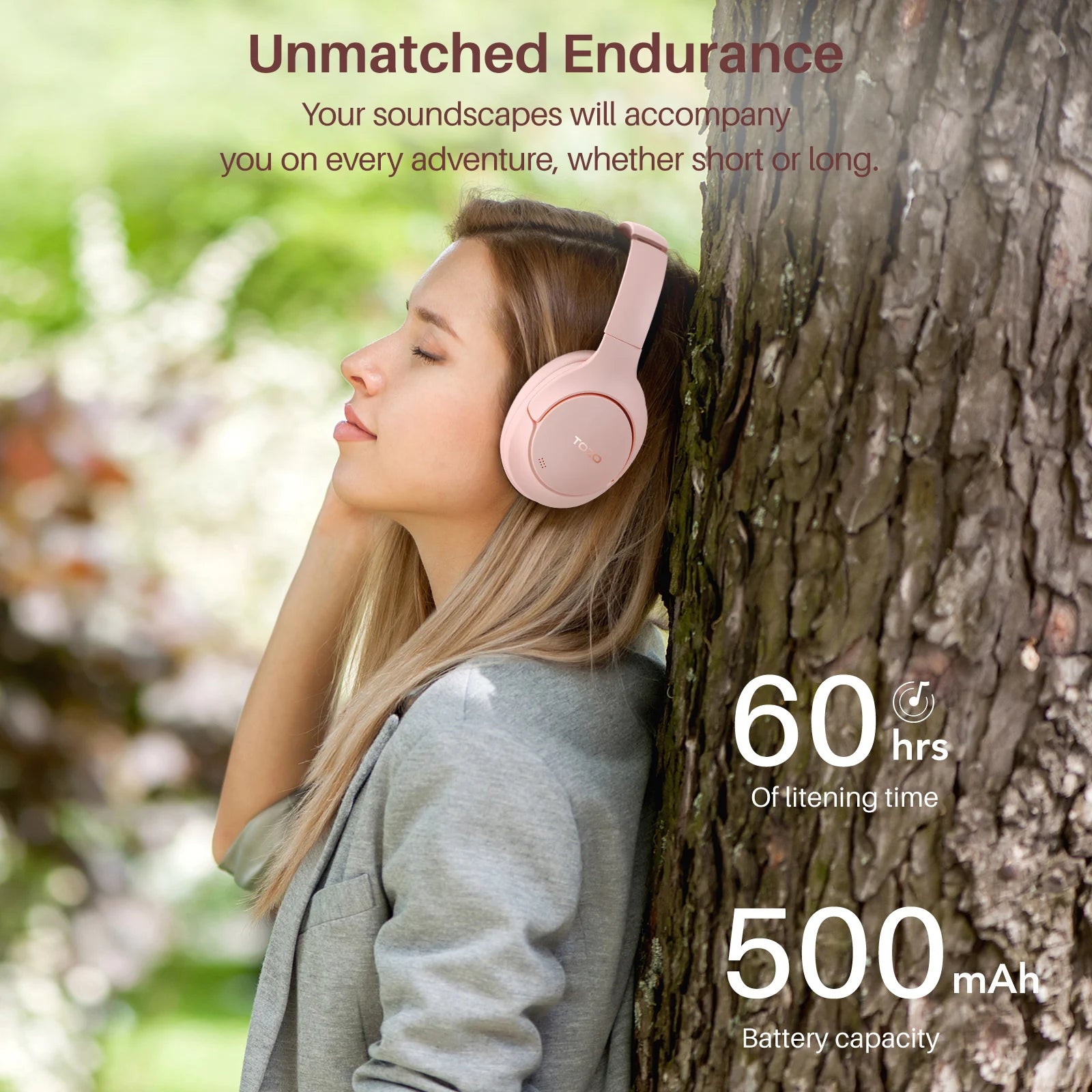 Refurbished TOZO Hi-Res Over Ear Headphones with Mic Hybrid Active Noise Cancelling 38dB Wireless&Wired Headsets 40mm Driver