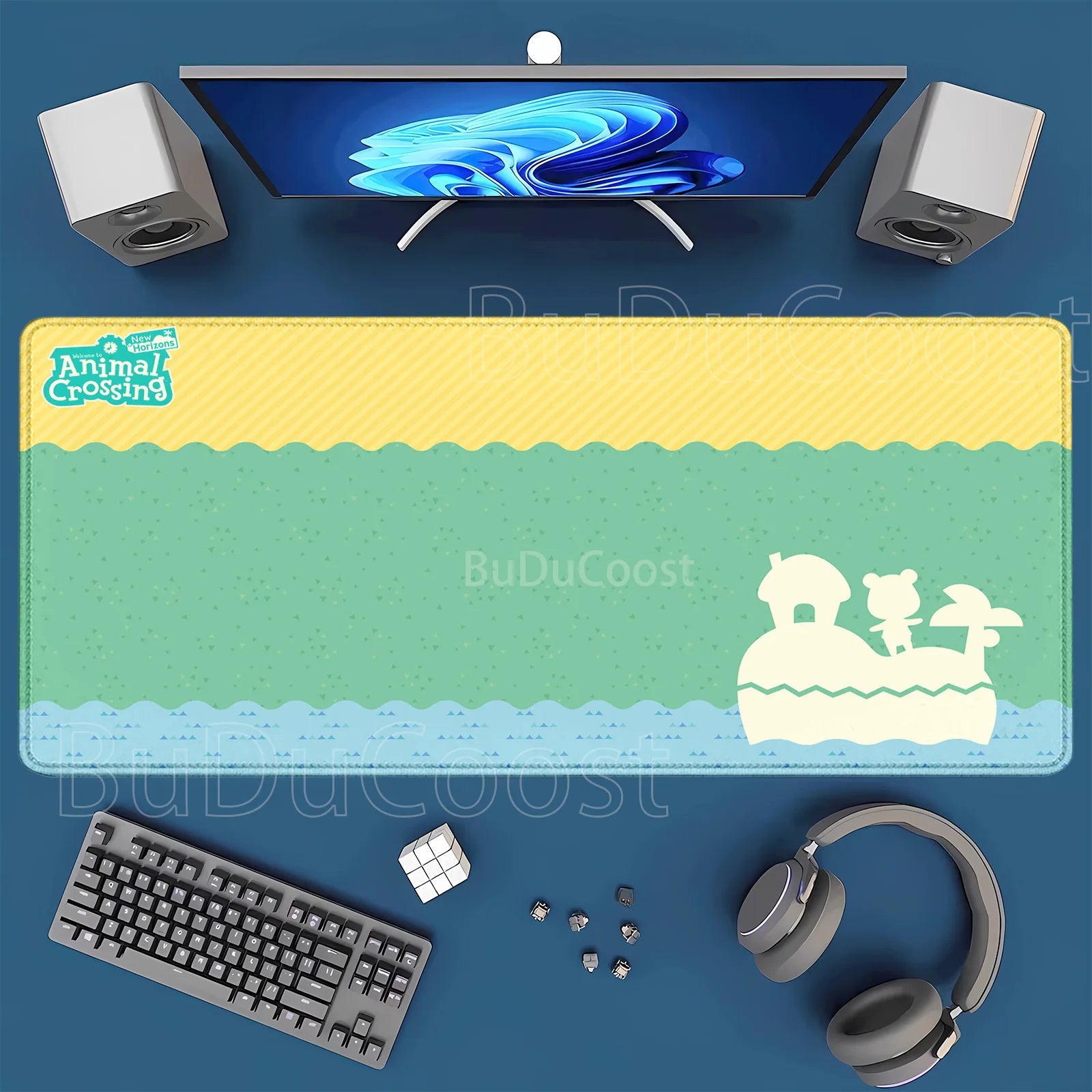 Large Kawaii Mouse Pad Non-Slip Gaming Cute Cartoon A-Animals Laptop Gamer Crossing Mousepad HD Printing XXL 400x900mm Desk Mat