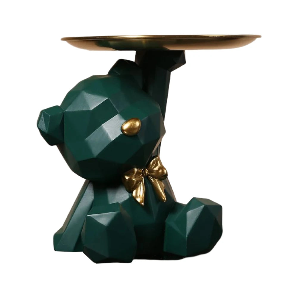 Resin Storage Box Crafts Geometric Bear Resin Desk Decoration Candy Sundries Household Supplies for Office Coffee Shop