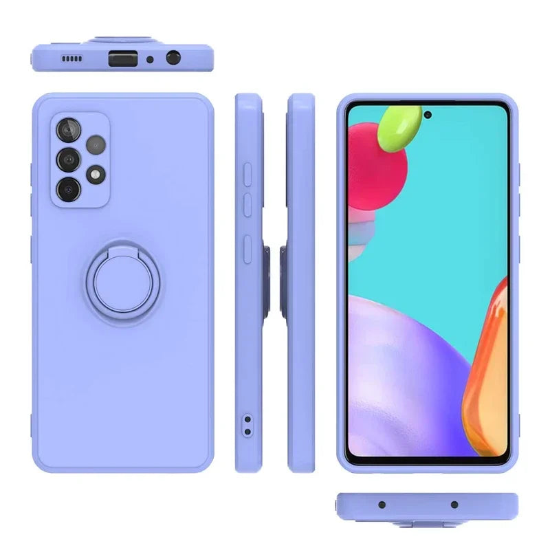 Armor Shock Cover with Magnetic Ring Holder for Samsung Galaxy S24 23 22 S21 S20FE Note 9 10 20 Ultra Plus Fall Proof Phone Case