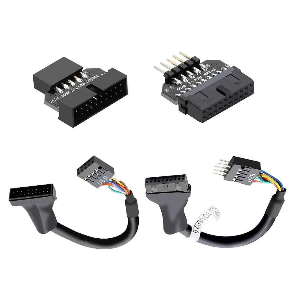Internal USB 3.0 19-Pin To USB 2.0 9-Pin Female-Male Connector Motherboard Adapter Converter Cable for Desktop Data Transmission